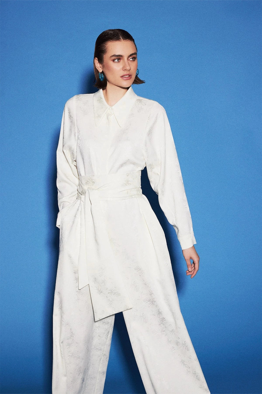 Palm Jacquard Jumpsuit Ecru Fınal Item - Porterist 2