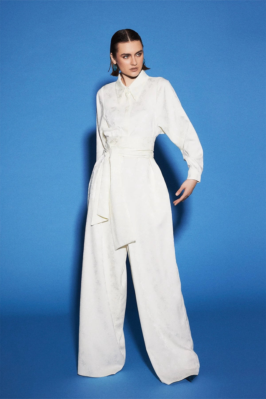 Palm Jacquard Jumpsuit Ecru Fınal Item - Porterist 3