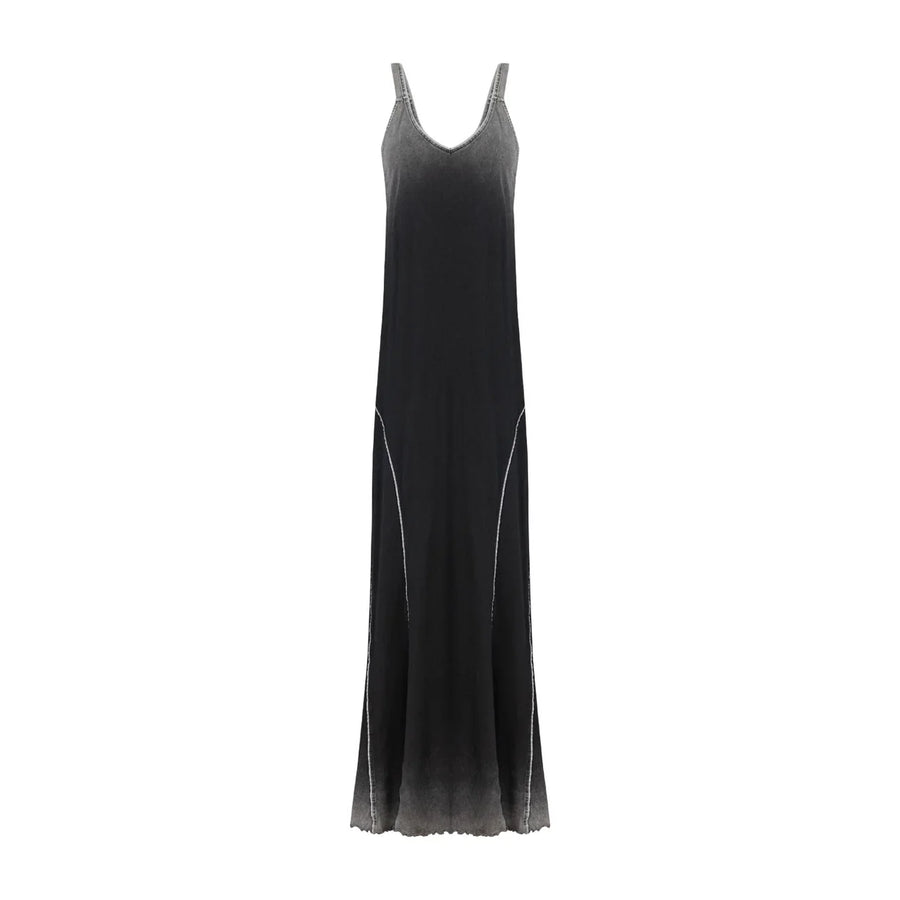Free Heaven  Acid Wash Long Dress - Jet Black