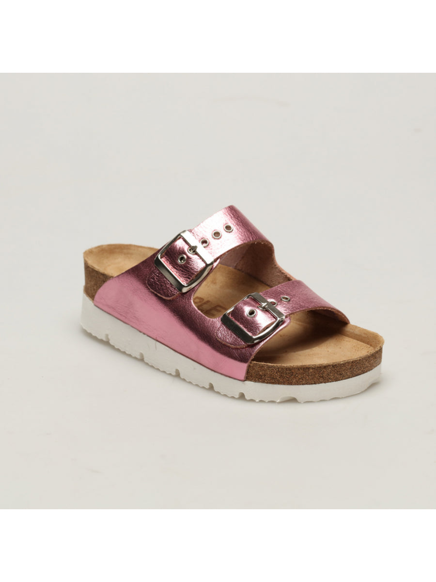 Pink Alisa Cork Sole Slippers