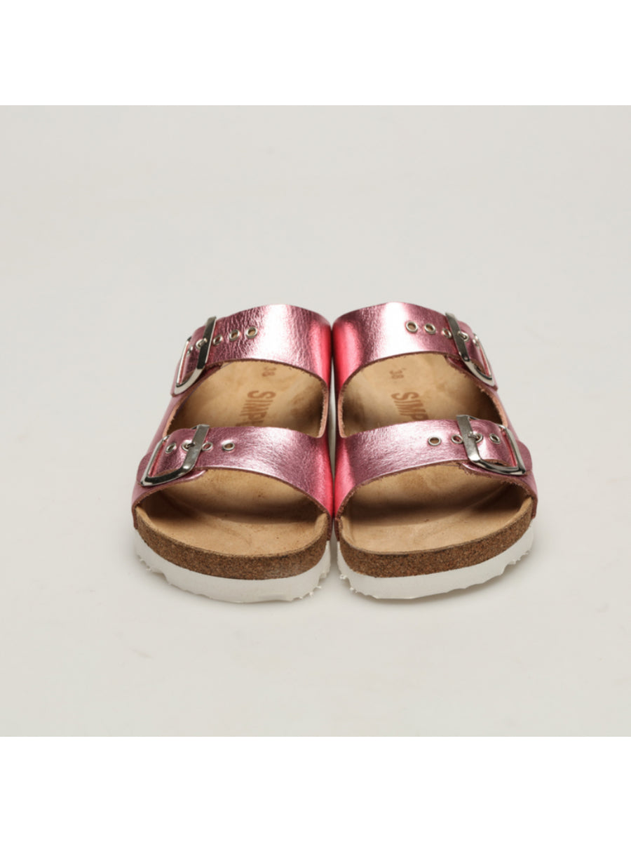 Pink Alisa Cork Sole Slippers