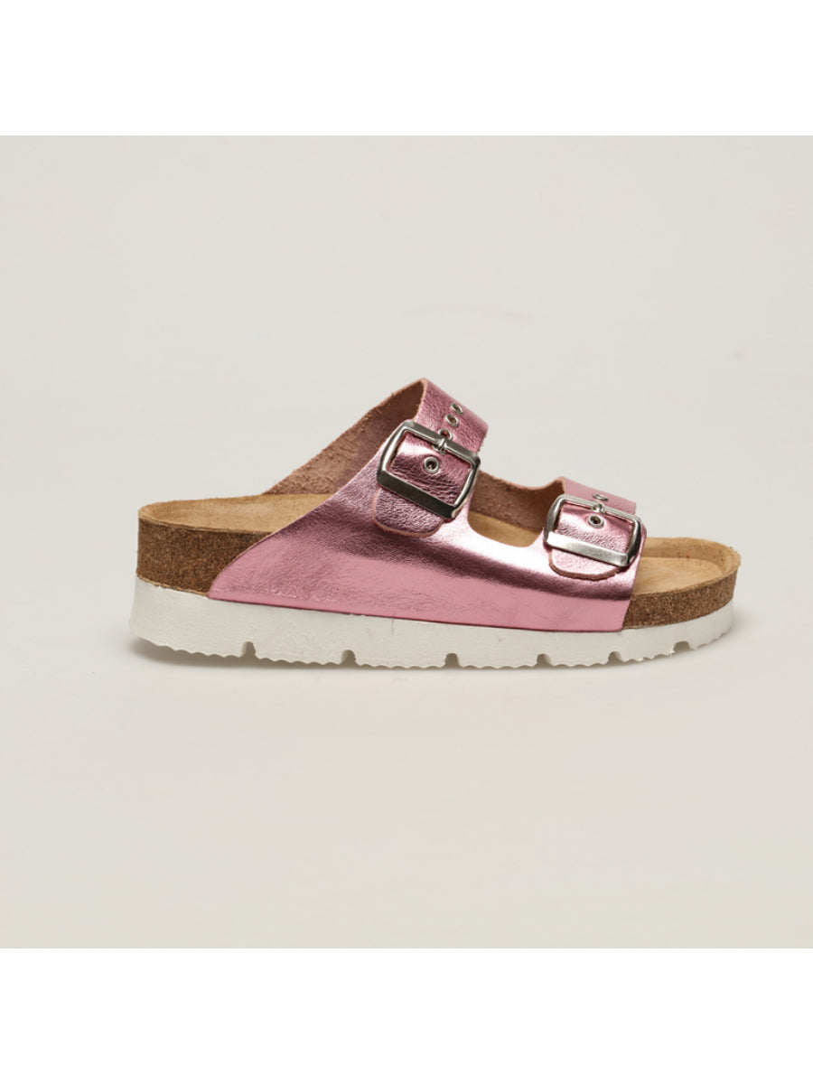 Pink Alisa Cork Sole Slippers