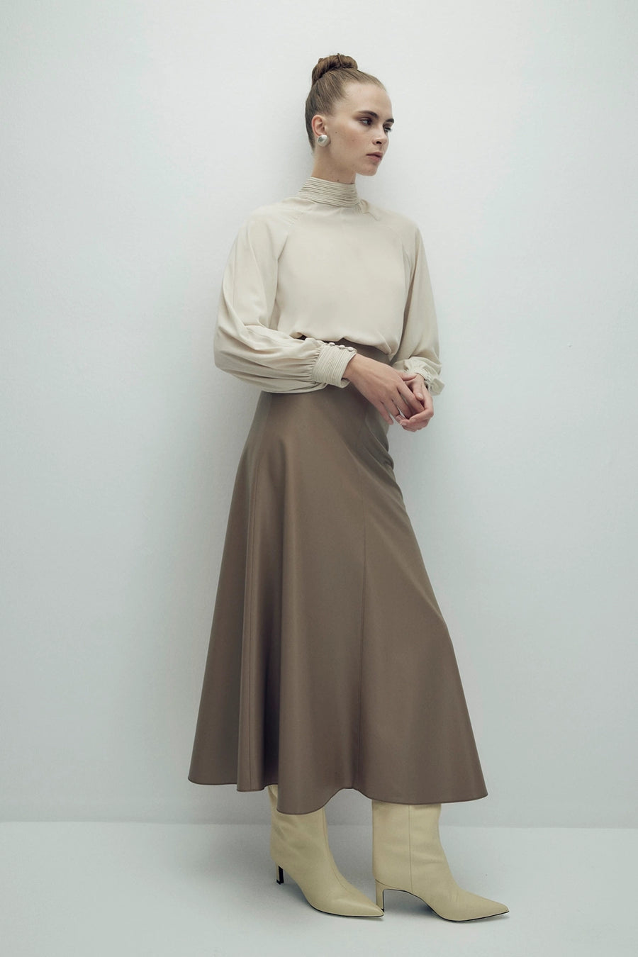 Perla Leather Skirt Mink Fınal Item - Porterist 4
