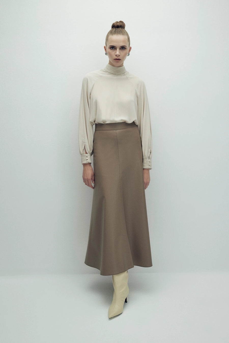 Perla Leather Skirt Mink Fınal Item - Porterist 1
