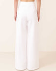 Pleated Wide Leg Trousers White