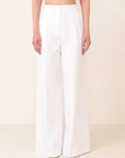 Pleated Wide Leg Trousers White