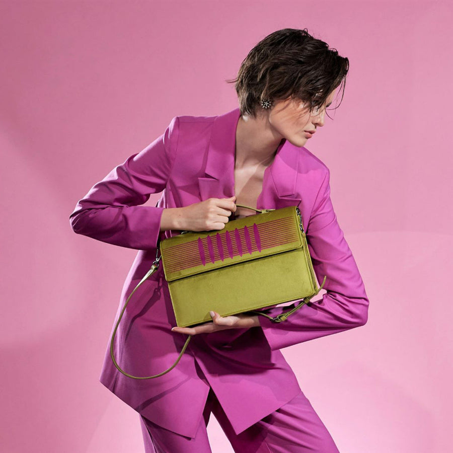 Pistachio Green & Fuchsia Niji Bag | Porterist