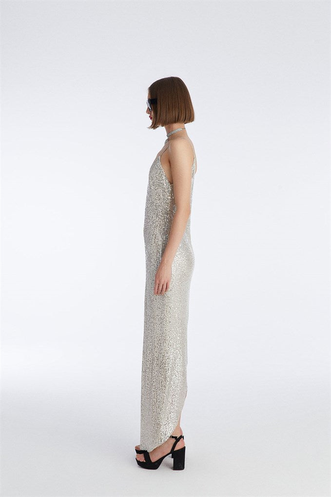Sequin Dress With Beige Strap | Porterist