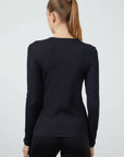 Sleeve End Label Detailed Collar Black Blouse with Stone