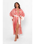 Red Striped Long Kimono | Porterist
