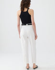 White High Waist Pleated Pants