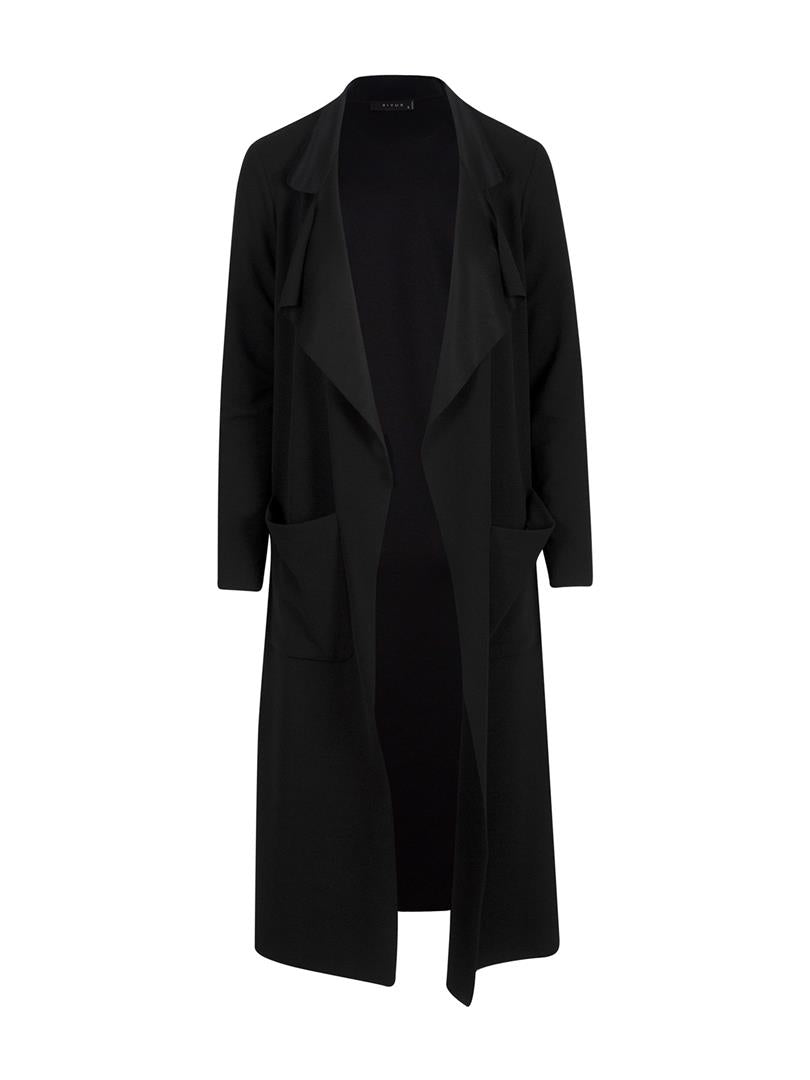 Belted Cardigan Jacket with PocketBlack  - Porterist 1