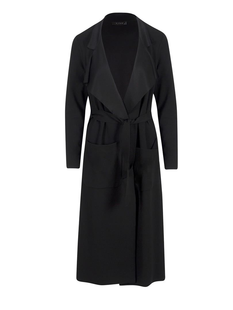 Belted Cardigan Jacket with PocketBlack  - Porterist 2