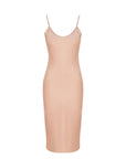 Spaghetti Strap Satin Midi DresBeige  - Porterist 4