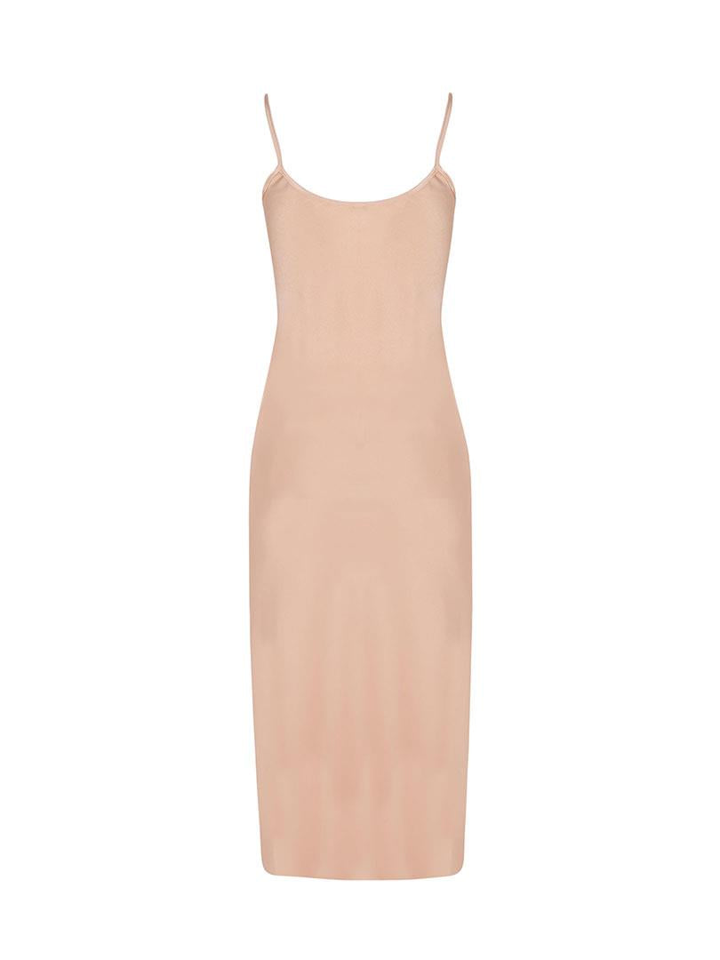 Spaghetti Strap Satin Midi DresBeige  - Porterist 6