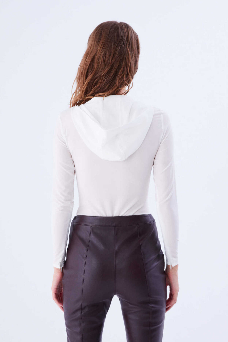 Blouse with Zipper and Hood Detail Bone  - Porterist 2