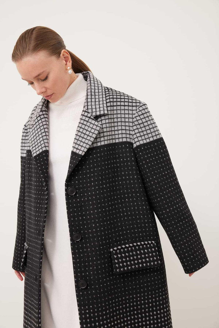 Buttoned Coat Black Smoked  - Porterist 3