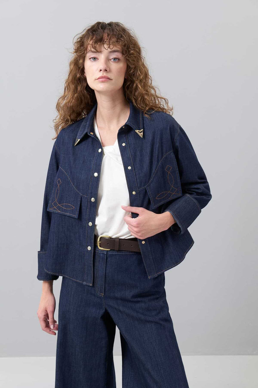 Denim Shirt Navy Blue  - Porterist 1