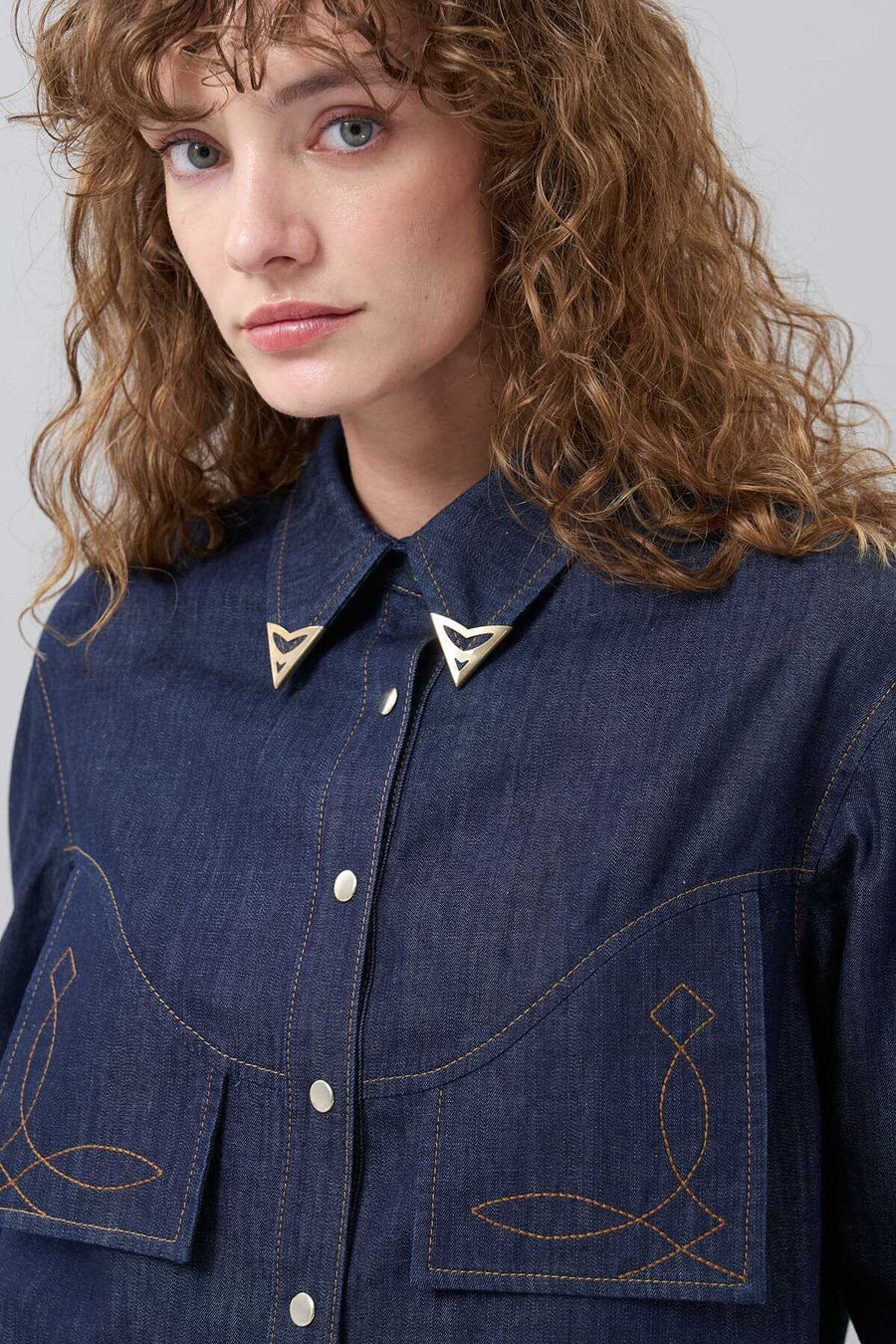 Denim Shirt Navy Blue  - Porterist 4