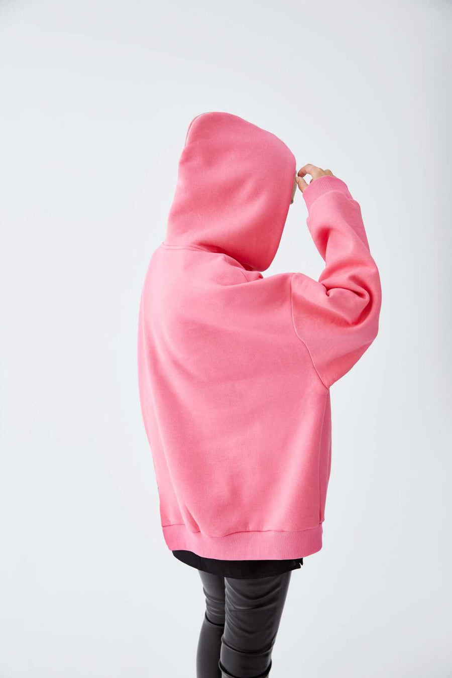 Hoodie Printed Women Sweatshirt Pink  - Porterist 2