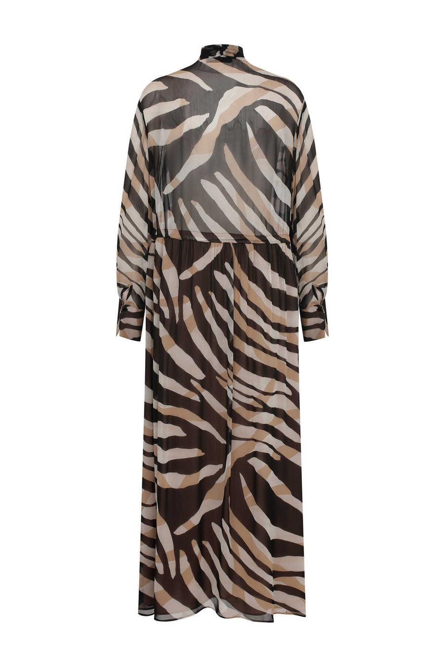 Line Patterned Long Sleeve Chiffon Dress Standard Color  - Porterist 5
