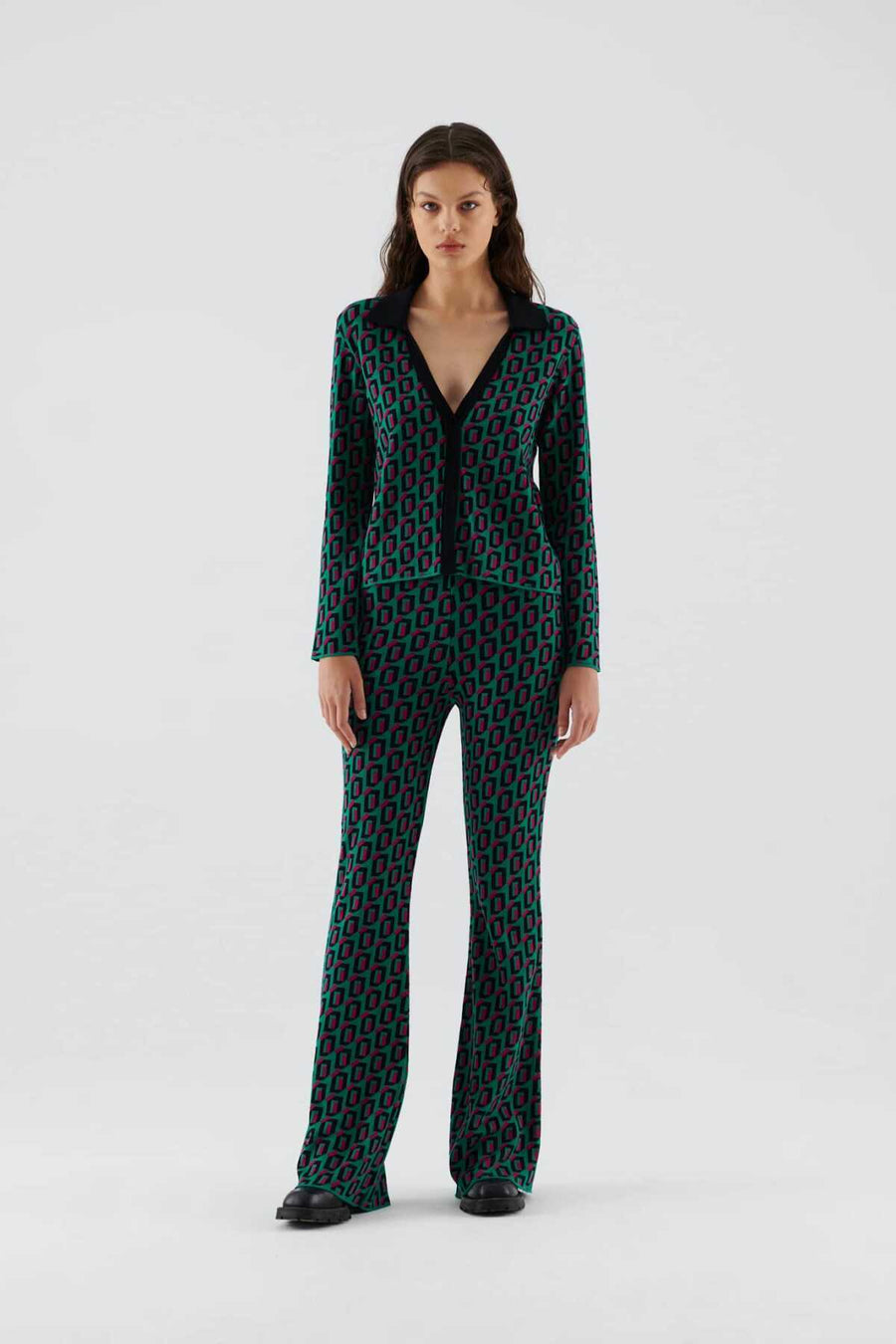 Patterned Tricot Pants Standard Color  - Porterist 1