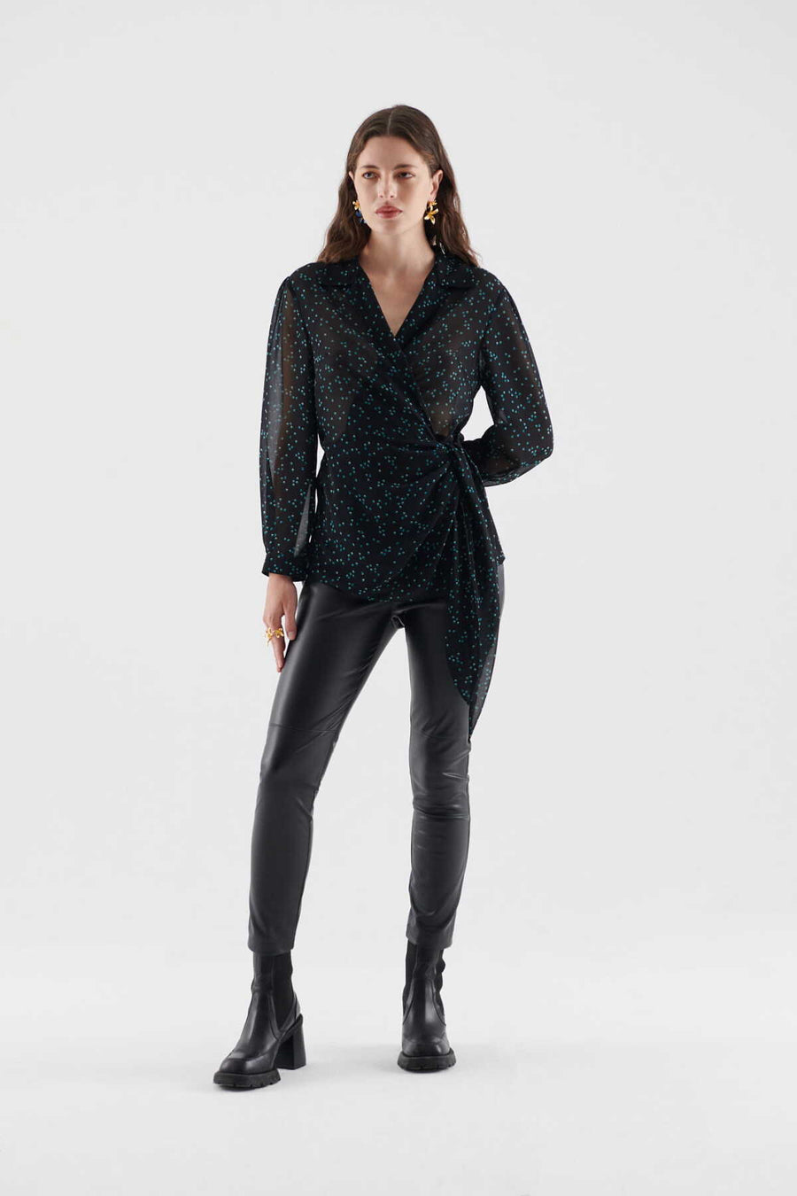 Polka Dot Transparent Women's Shirt Standard Color  - Porterist 1