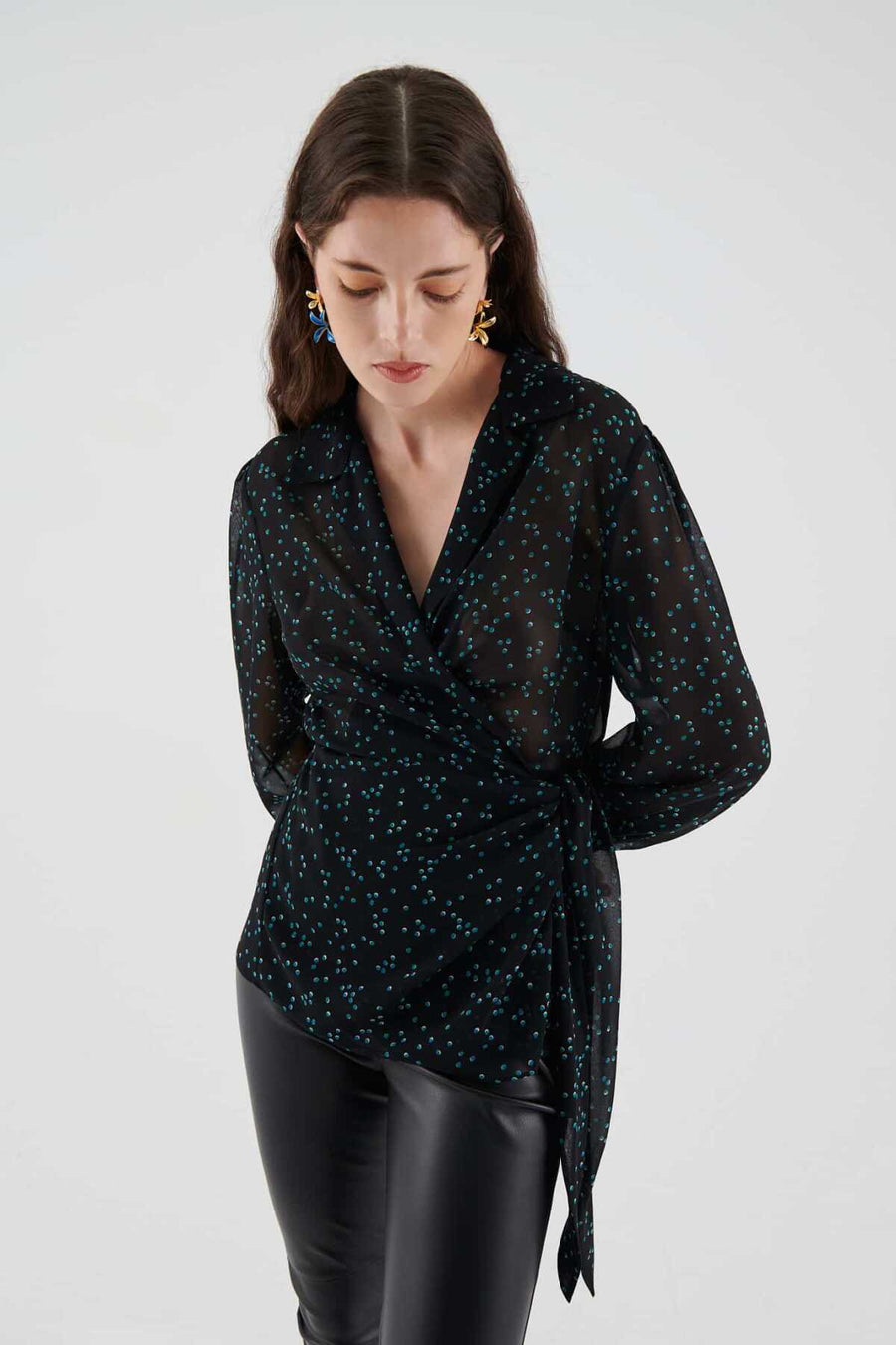 Polka Dot Transparent Women's Shirt Standard Color  - Porterist 2