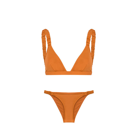 Ruched bikini bottom-caramel | porterist