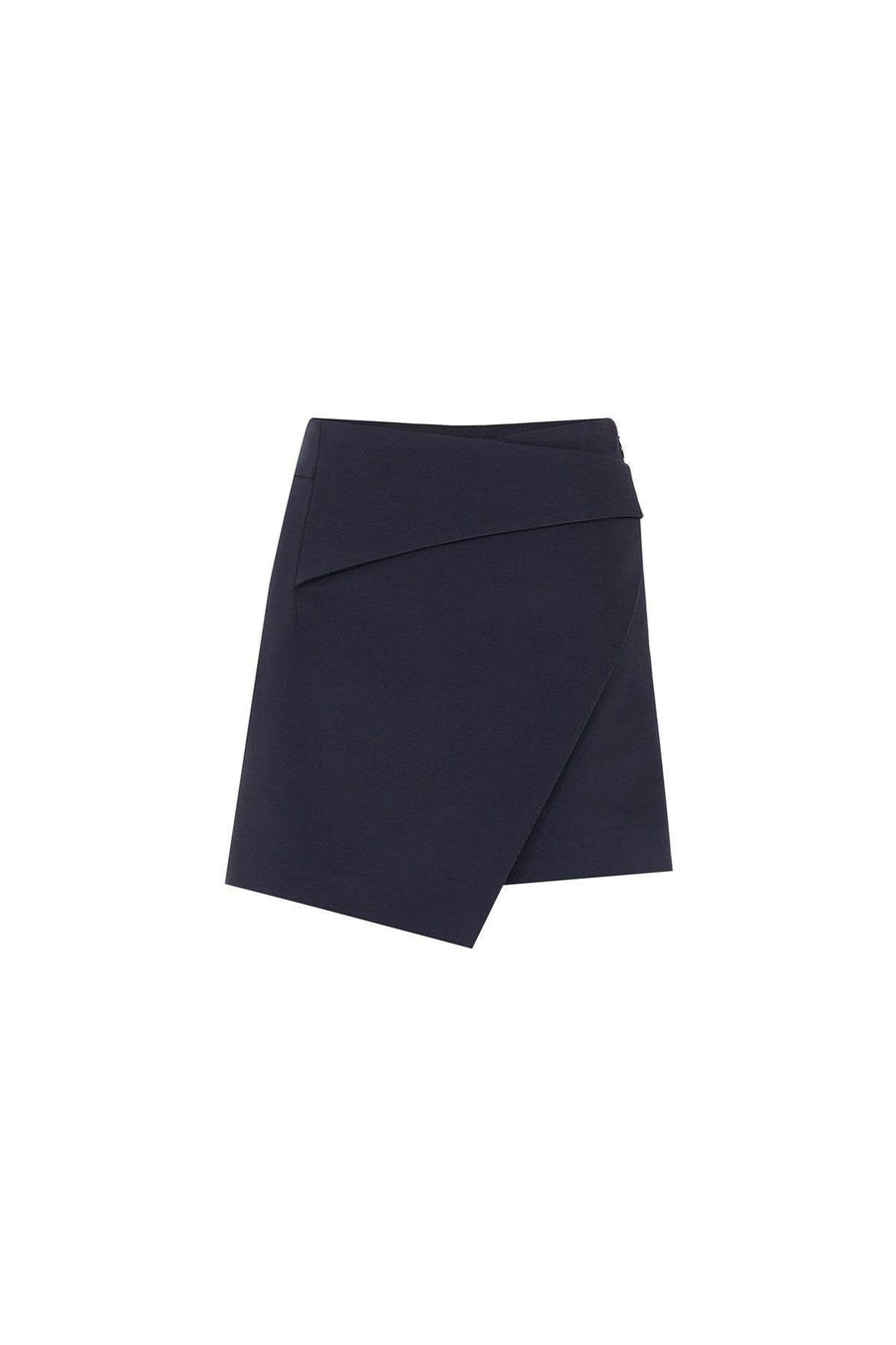 Asymmetric Cut Navy Blue Mini Shorts Skirt