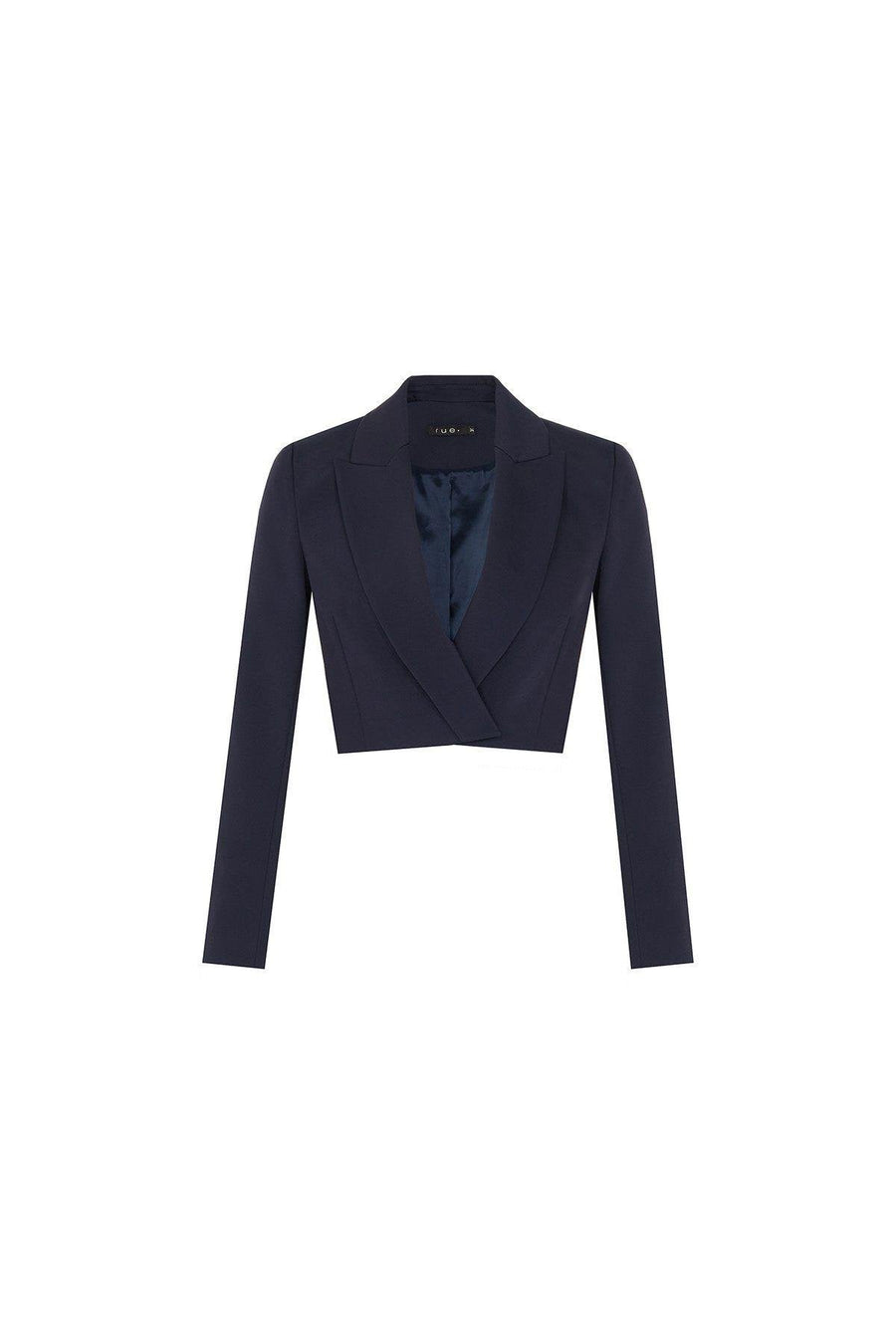 Stingray Magnet Closure Navy Blue Crop Jacket