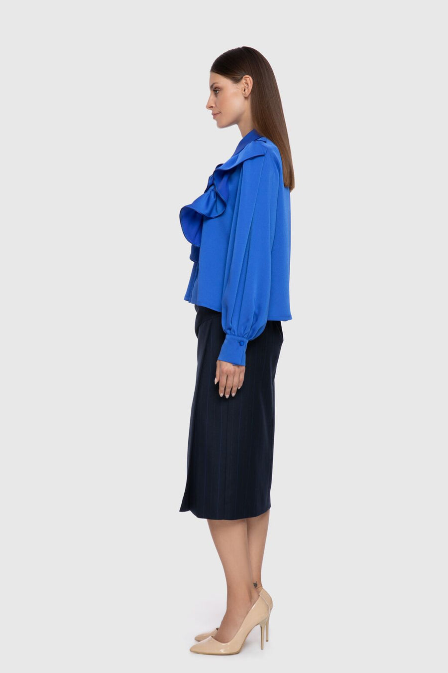 Ruffle Detailed Blue Blouse Fınal Item - Porterist 2