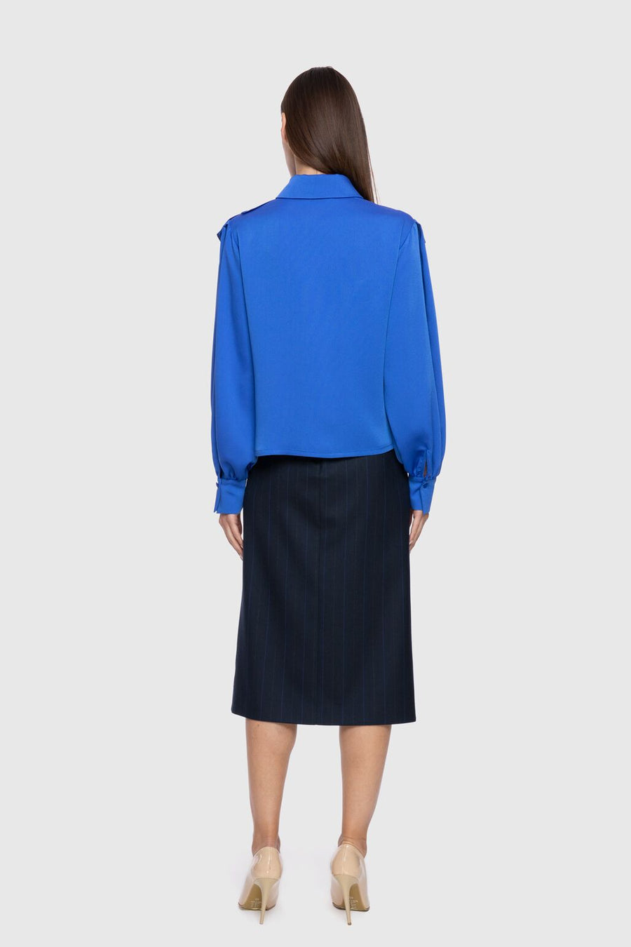 Ruffle Detailed Blue Blouse Fınal Item - Porterist 3