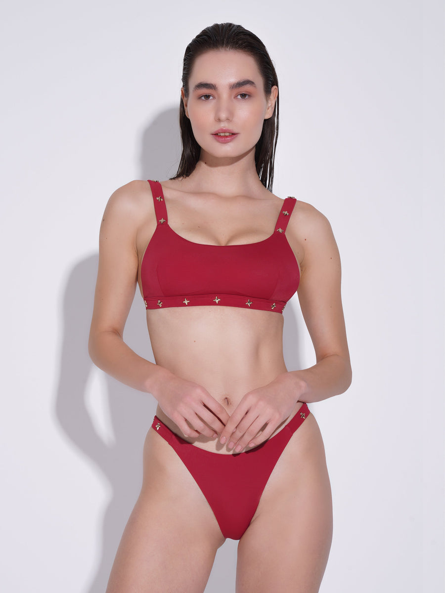 Sangrita Red Swimsuit With Gold Pin | Porterist