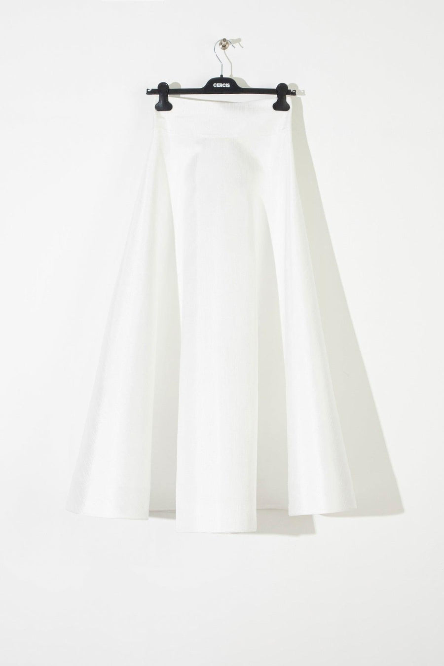 Ecru Shantung Fabric Circle Flared Skirt Fınal Item - Porterist 4