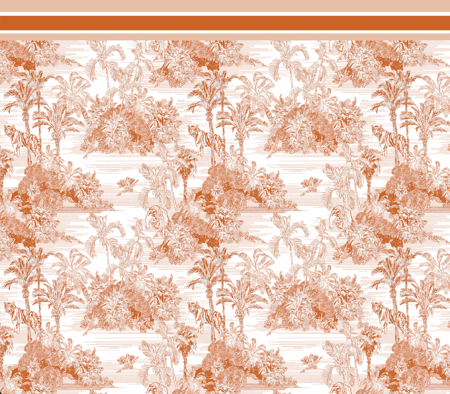 Toile De Jouy Orange Pareo