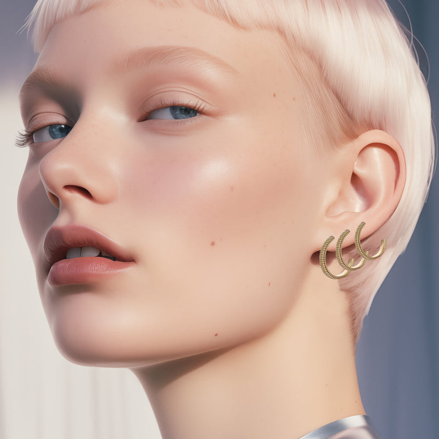 Semita Gold Plated Hoop Earrings | Porterist