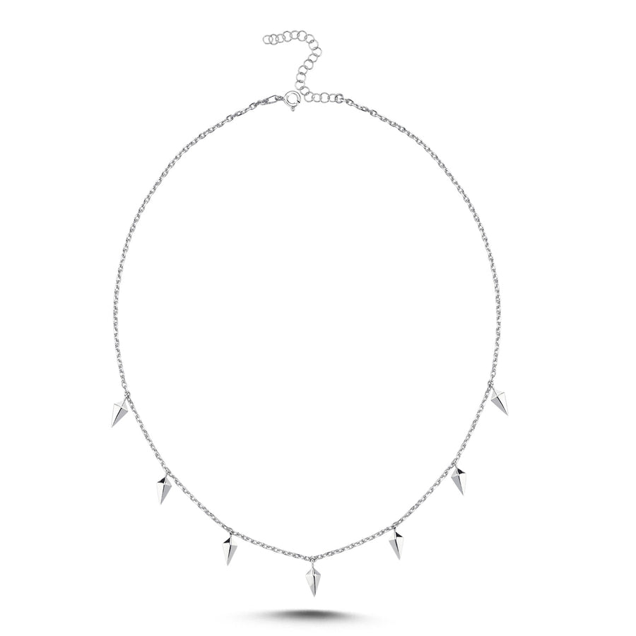 Sense Silver Necklace With Dangling Details   - Porterist 1