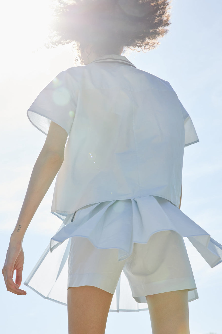 Baby Blue Pleated Shorts