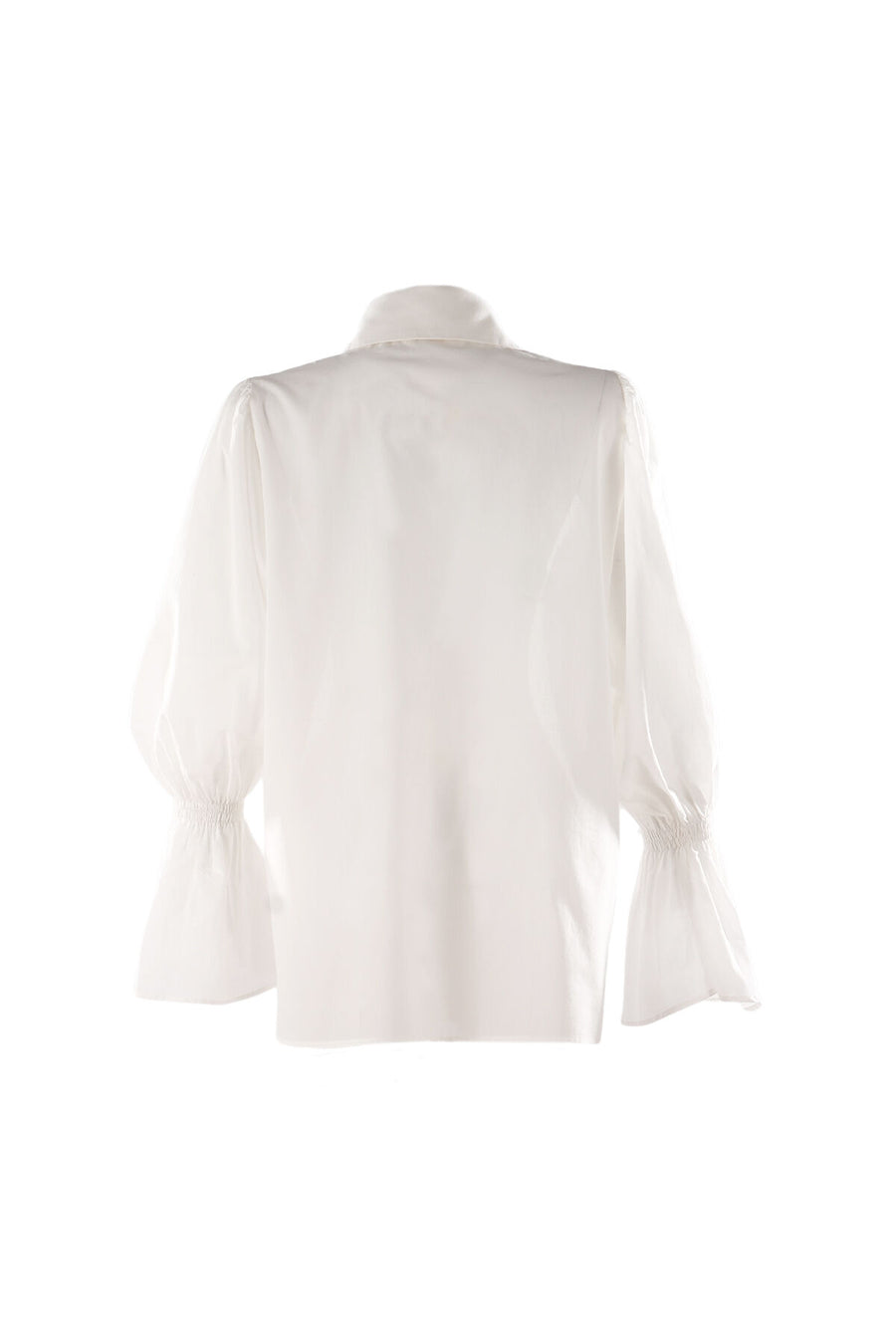 White Sienna Sleeve: Shirred Cotton Shirt - Porterist 5