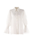 White Sienna Sleeve: Shirred Cotton Shirt - Porterist 4