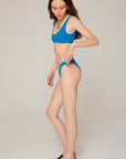 Sierra Econyl® Bra Look Sporty Bikini Set Blue | Porterist