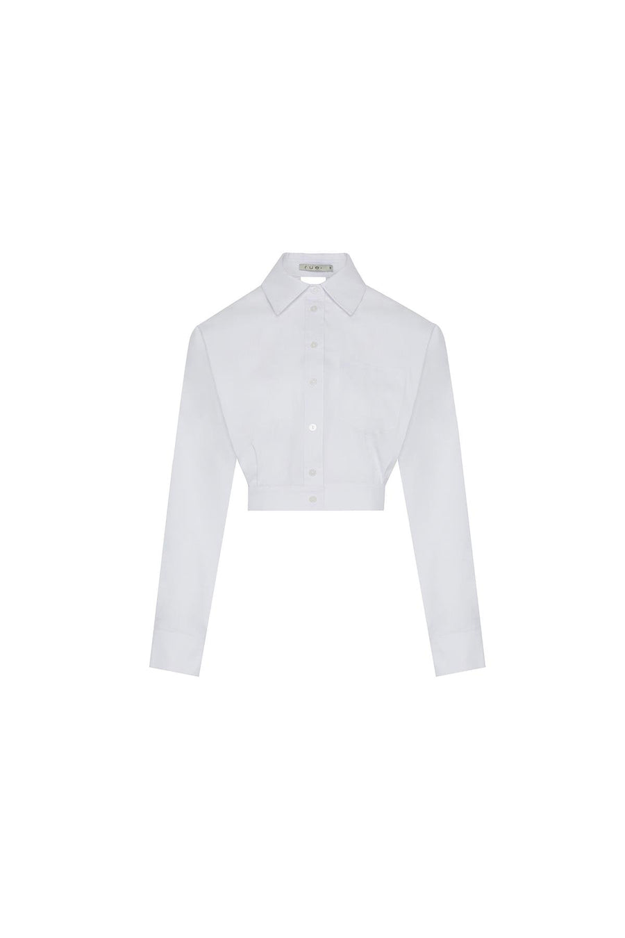 White Crop Shirt With Low Cut Back Pockets Fınal Item - Porterist 4