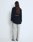 Black Pleated Knitted Shirt