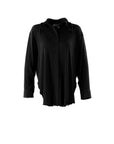 Black Pleated Knitted Shirt