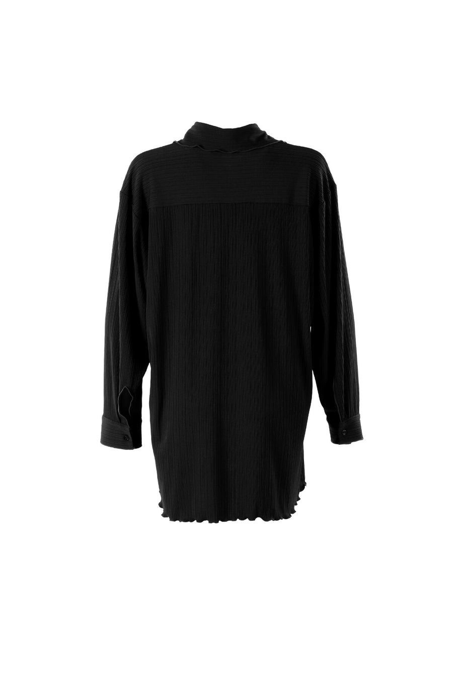 Black Pleated Knitted Shirt