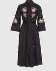 Long Black Dress With Embroidery Detail Fınal Item - Porterist 1