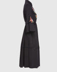 Long Black Dress With Embroidery Detail Fınal Item - Porterist 2
