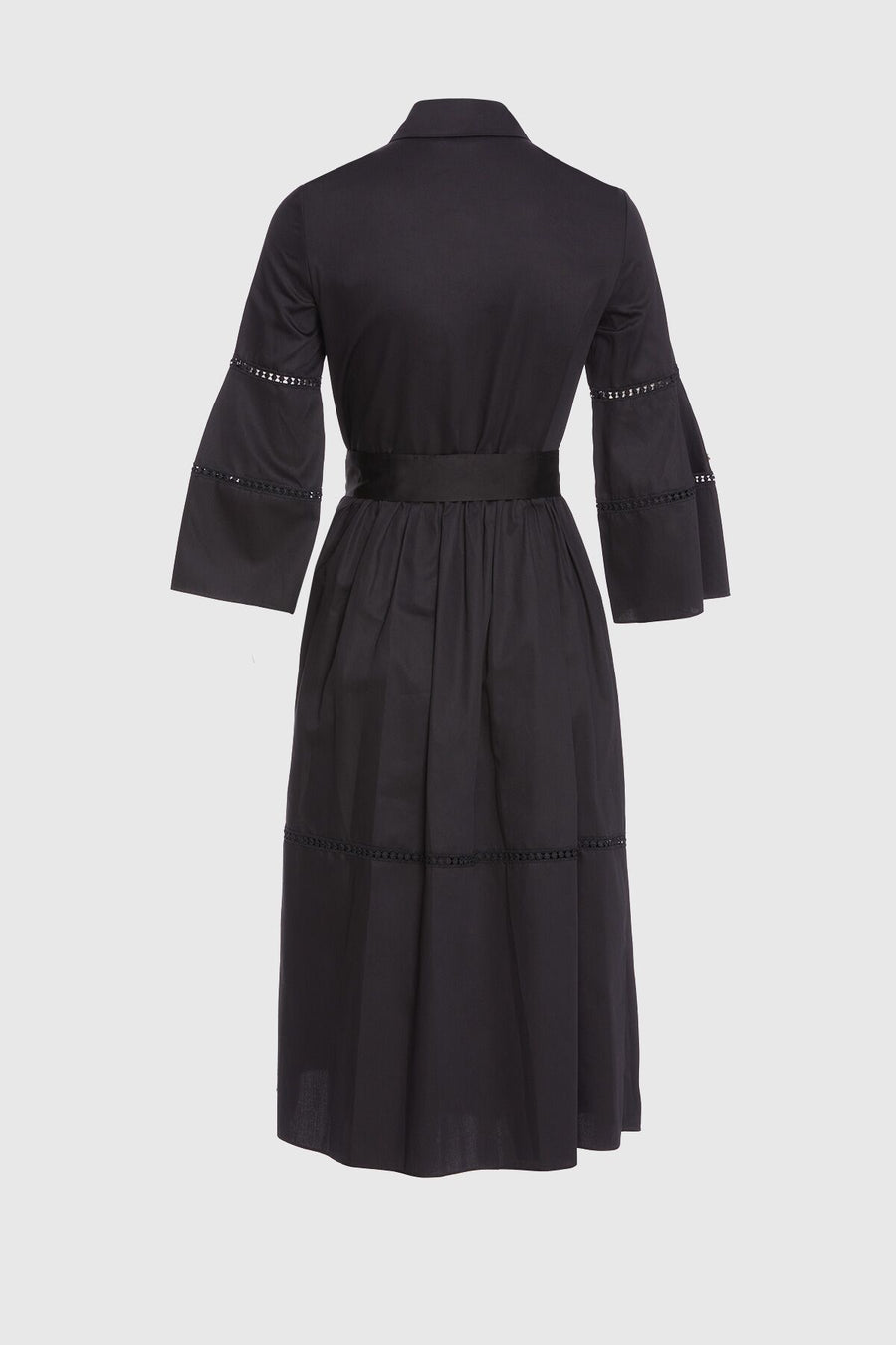 Long Black Dress With Embroidery Detail Fınal Item - Porterist 3