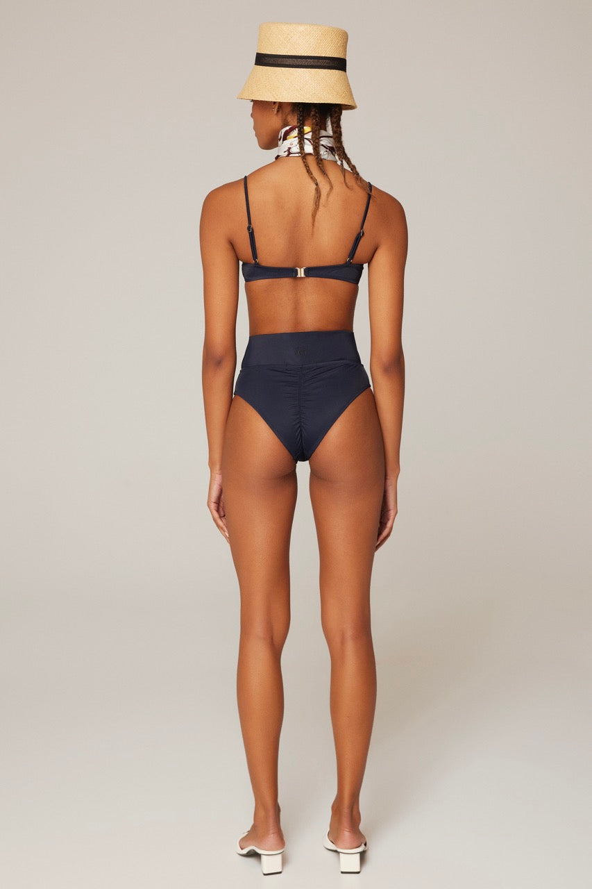 Solana Econyl® Pin-up High Waisted Bikini Set Navy Blue